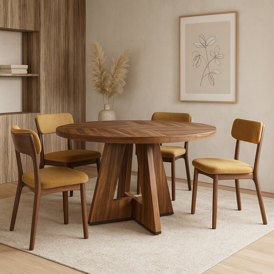 Table à manger ronde en bois pour 4-6 – Makoto