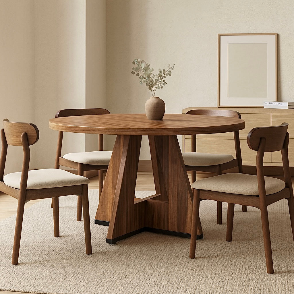 Round wooden dining table for 4-6 – Makoto