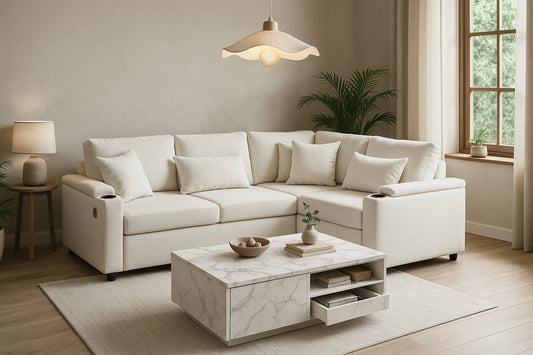 Suspension fleur beige Japandi - Ori