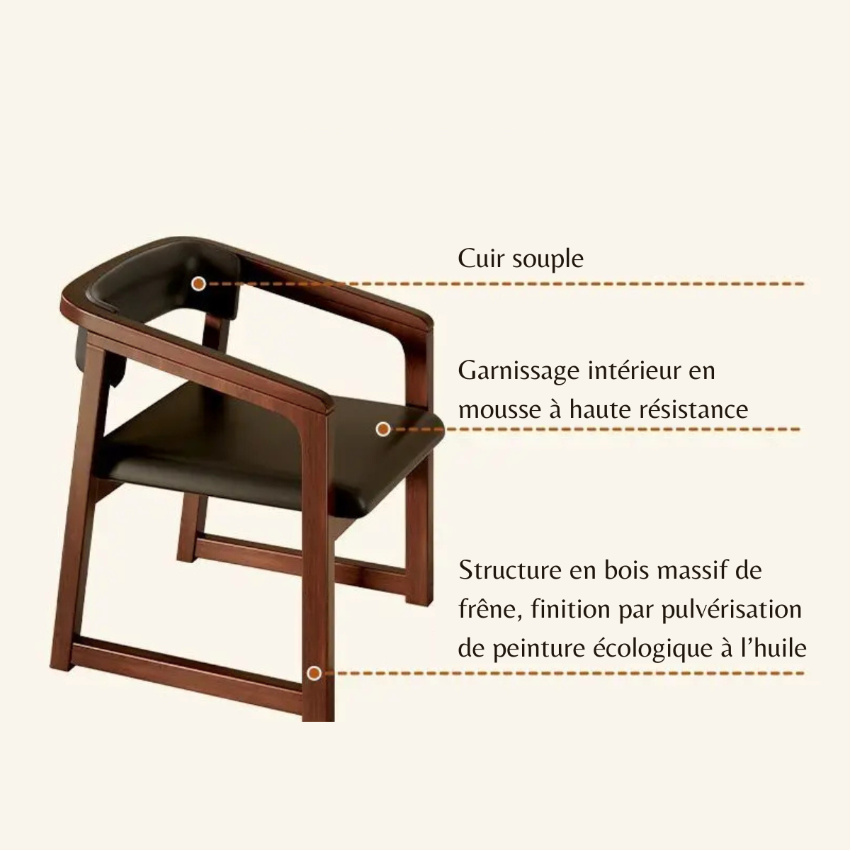 Solid wood dining chair – Toshi