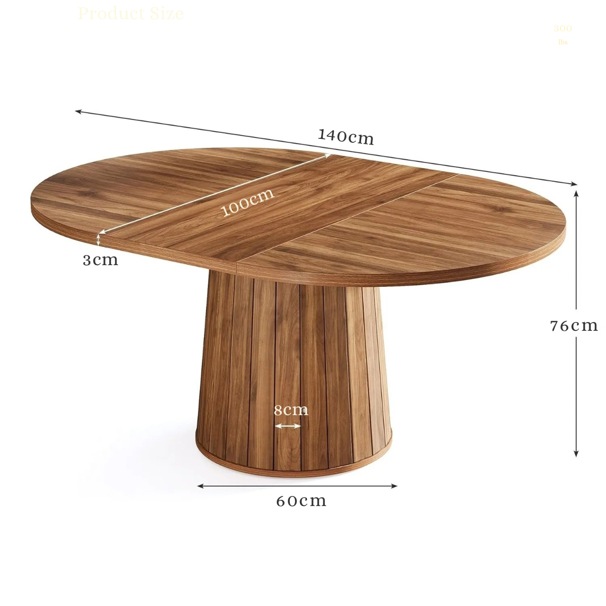 Japandi dining table with central leg – Etsuko