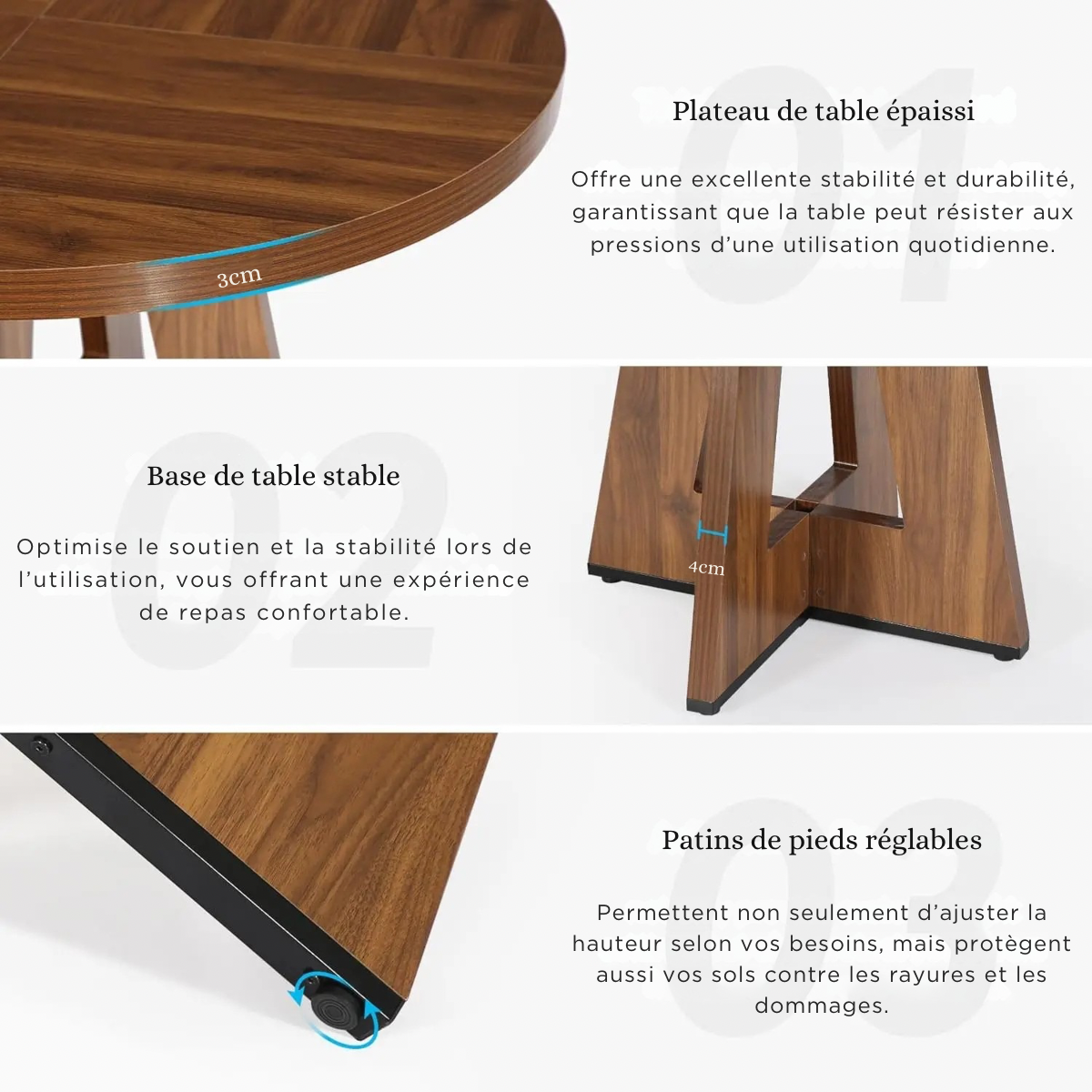Round wooden dining table for 4-6 – Makoto