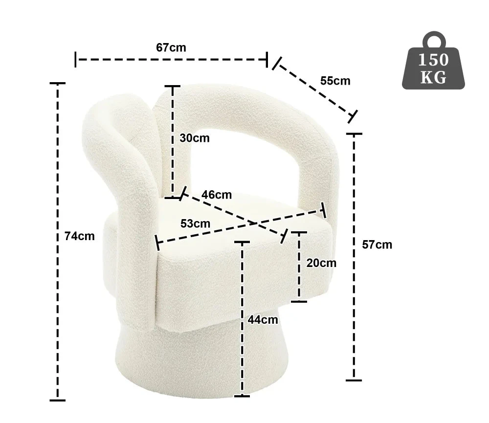 Japandi style terry cloth swivel chair – Sorae