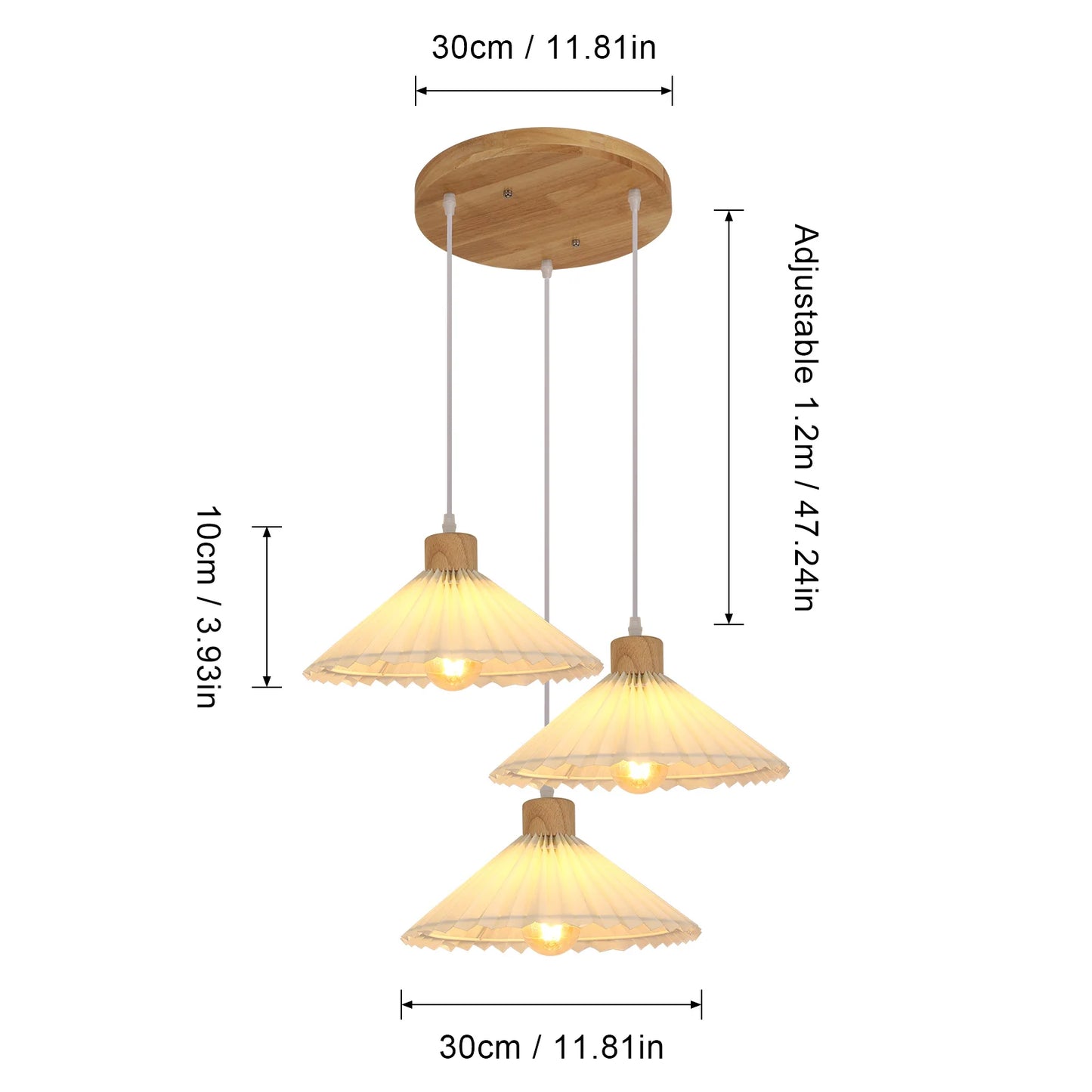 Japandi-style 3-head pendant light - Ryu