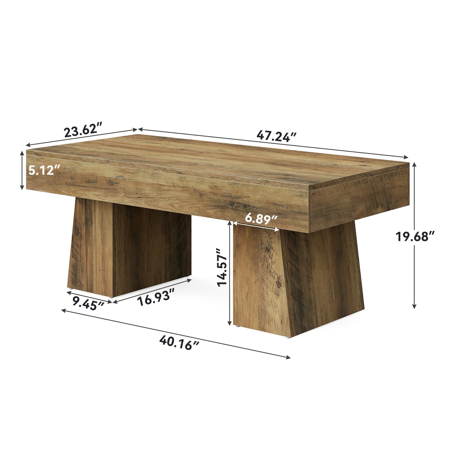 Table basse vintage en bois - Takeru