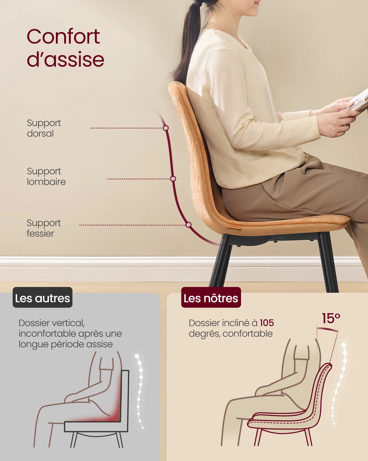 Lot de 4 chaises design contemporaines – Enao