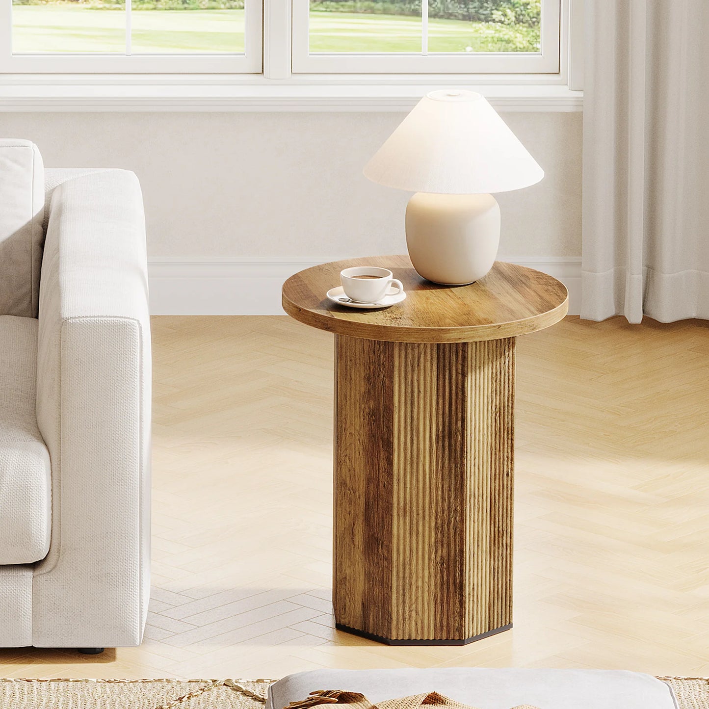 Round textured side table – Aalto