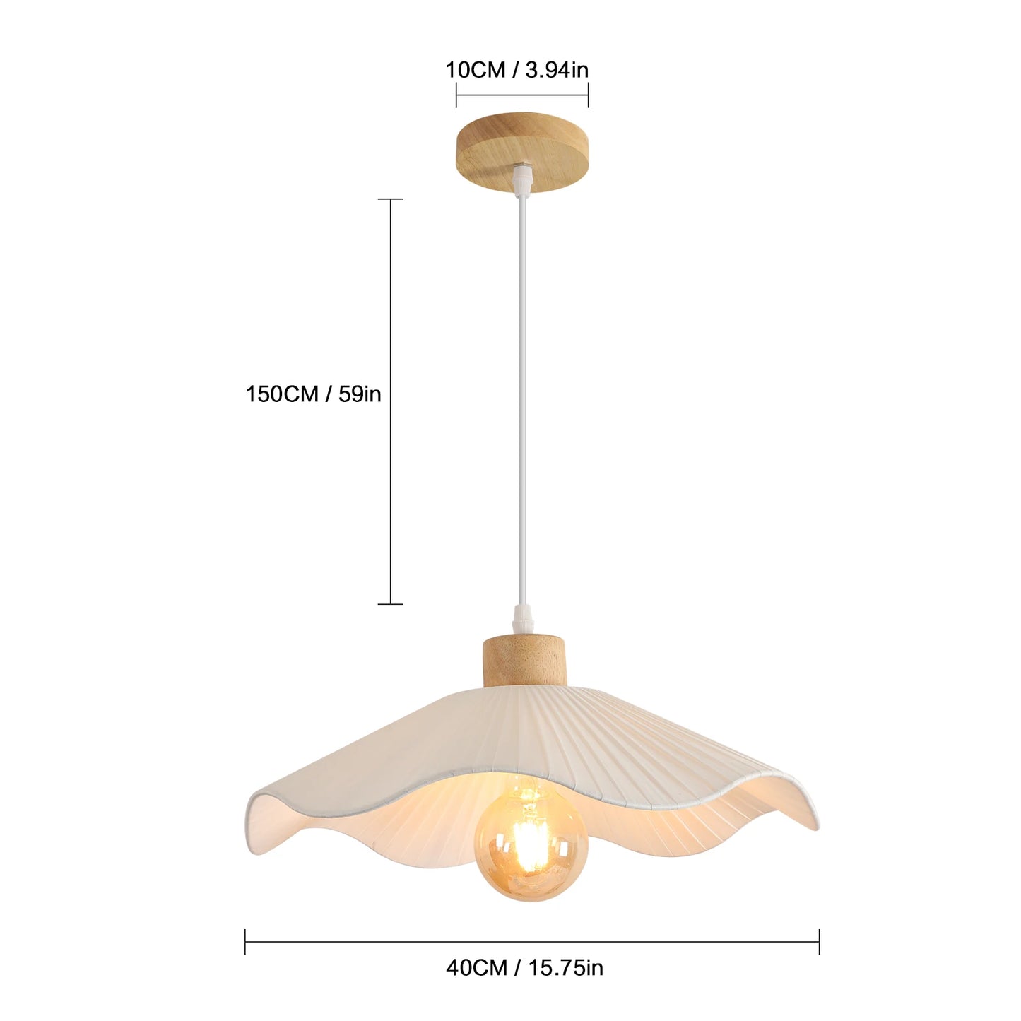 Suspension fleur beige Japandi - Ori