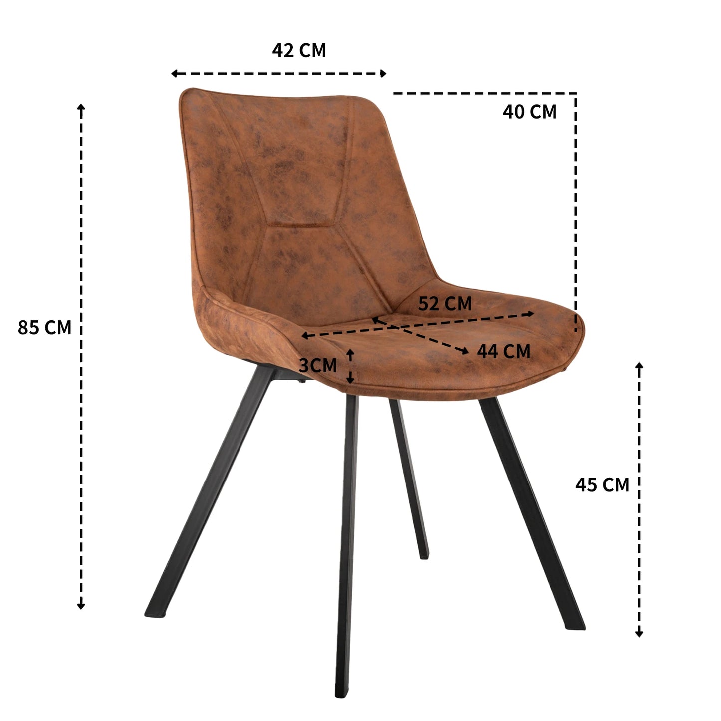 Chaises de salle à manger tissu déperlant - Natsu (lot de 2)