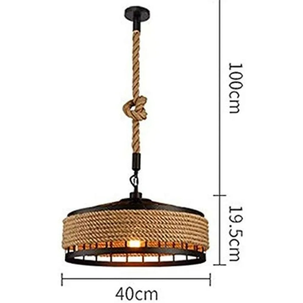 Suspension ronde en fer et corde de chanvre – Ayumu