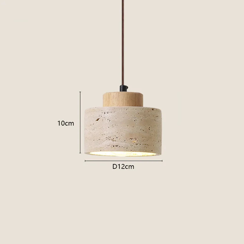Wabi-sabi round pendant light in natural stone Japanese design – Asahi