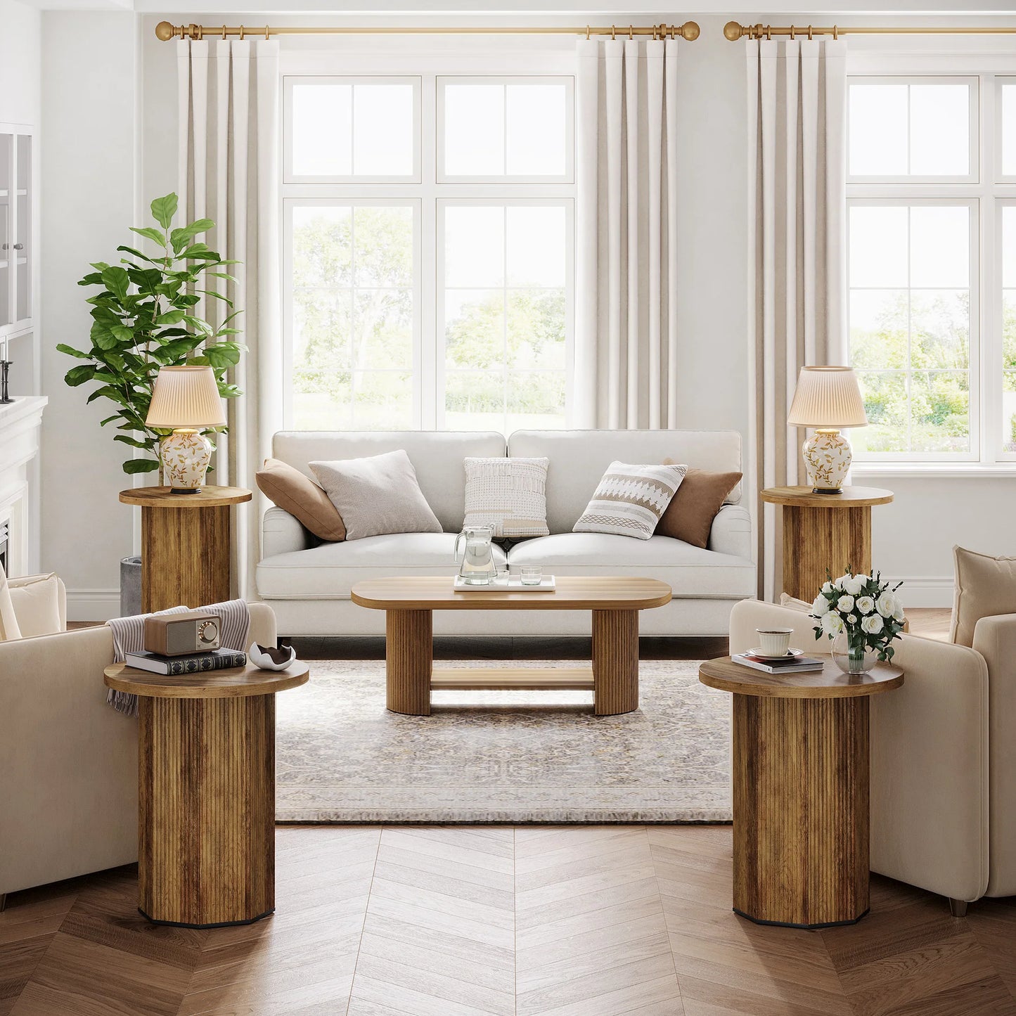 Round textured side table – Aalto