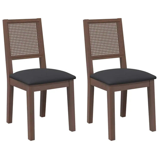 Lot de 2 chaises en bois massif et velours brun – Satsuki