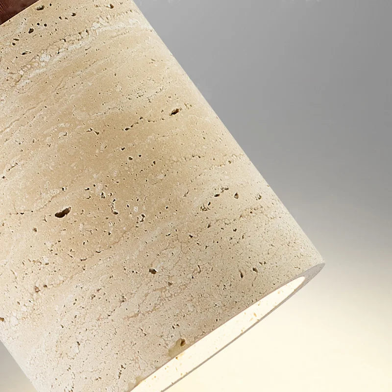 Wabi-sabi long pendant light in natural stone Japanese design – Asahi