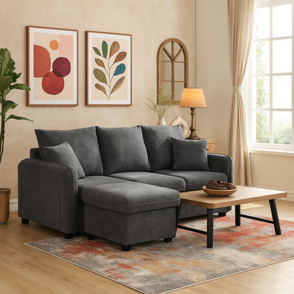 Canapé en U modulable avec rangements – Takumi