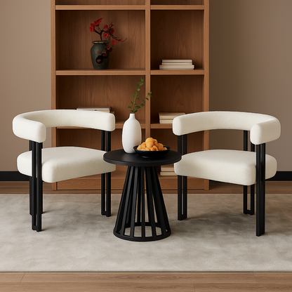 Chaises modernes en bouclette (lot de 2)– Hanae