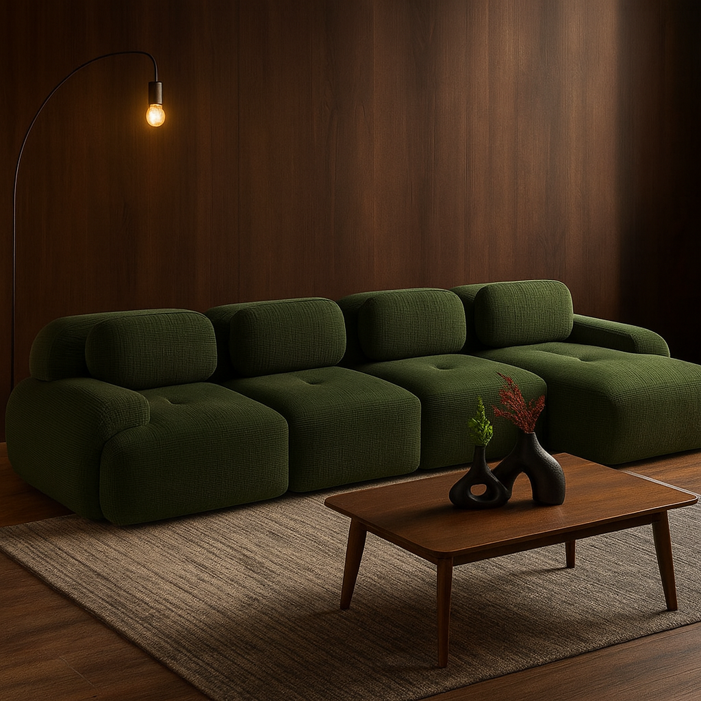 Canapé d’angle 4 places en tissu – Daigo