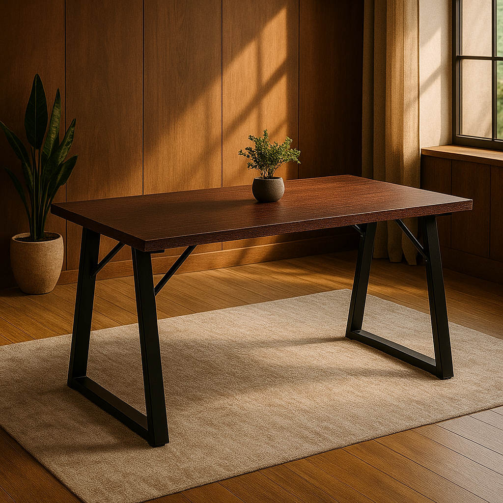 Table à manger contemporaine bois et métal – Rin