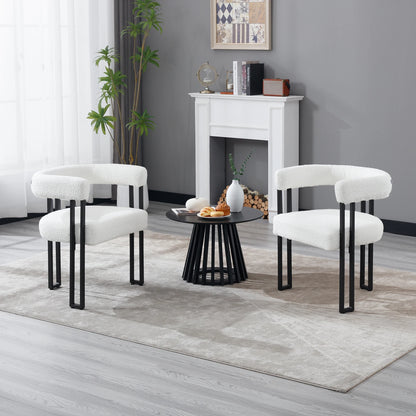 Chaises modernes en bouclette (lot de 2)– Hanae