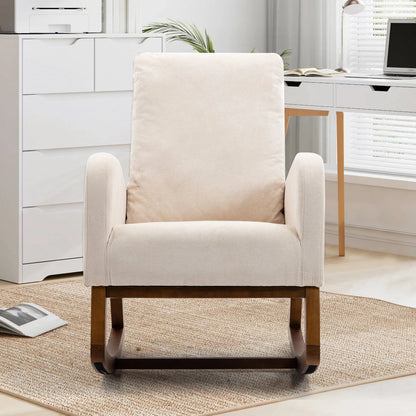 Fauteuil à bascule en bouclette avec accoudoirs – Hayato