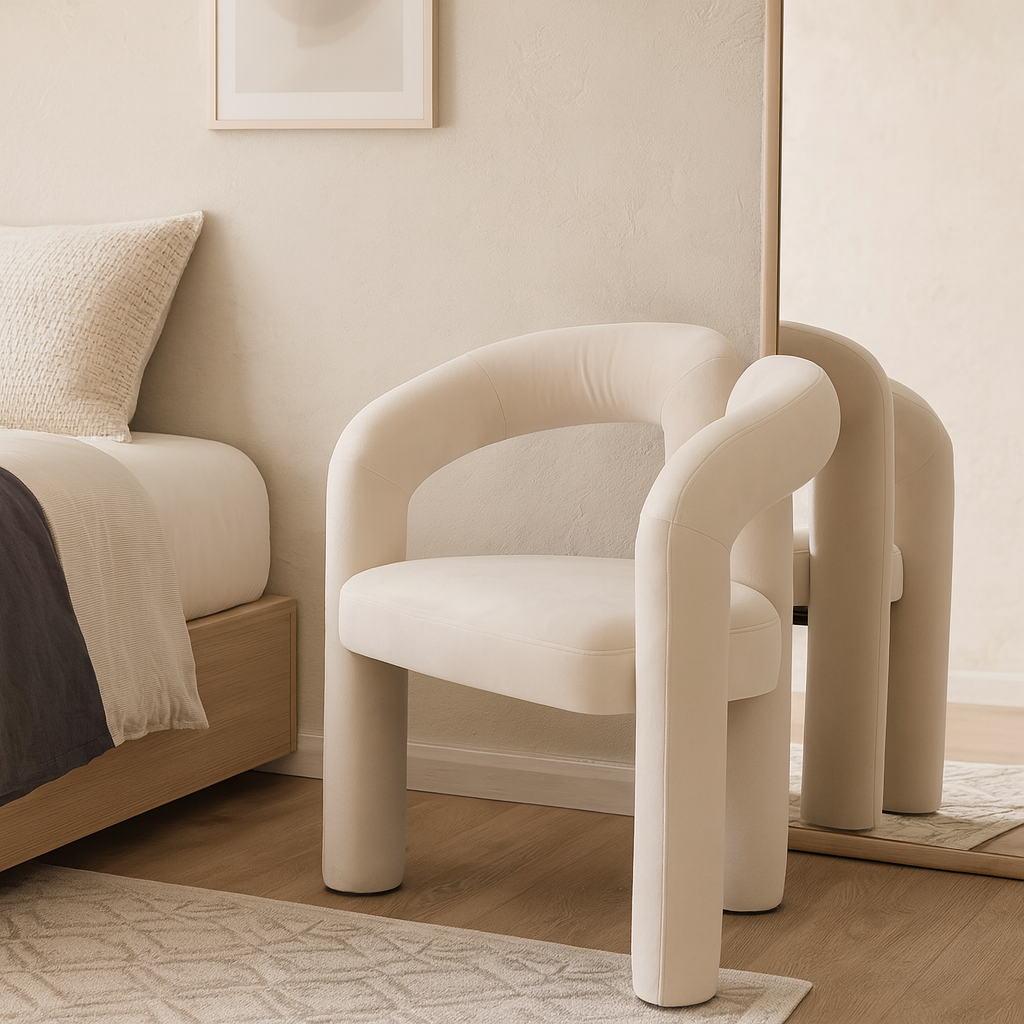 Chaises en velours moderne avec accoudoirs (lot de 2) – Riko