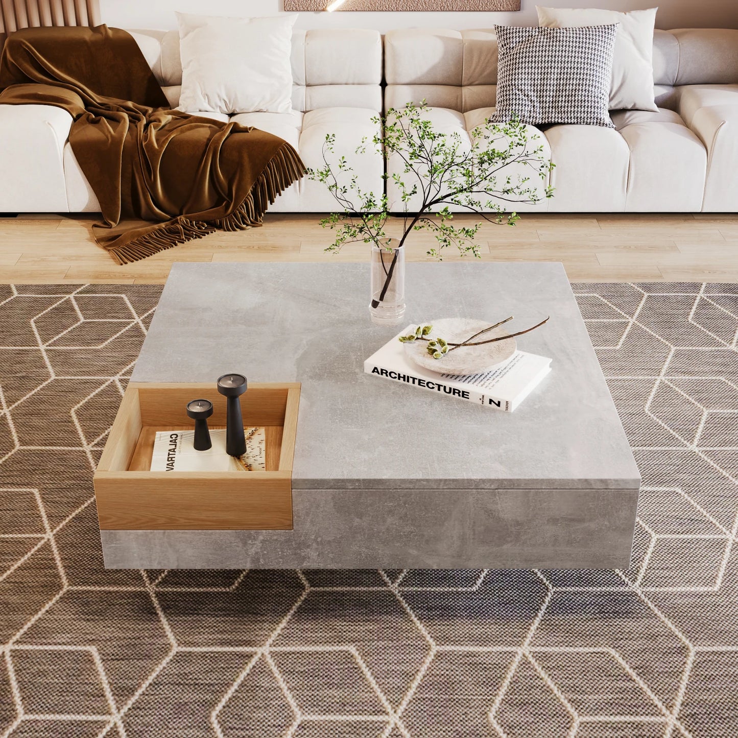 Table basse avec rangement amovible - Natsuo