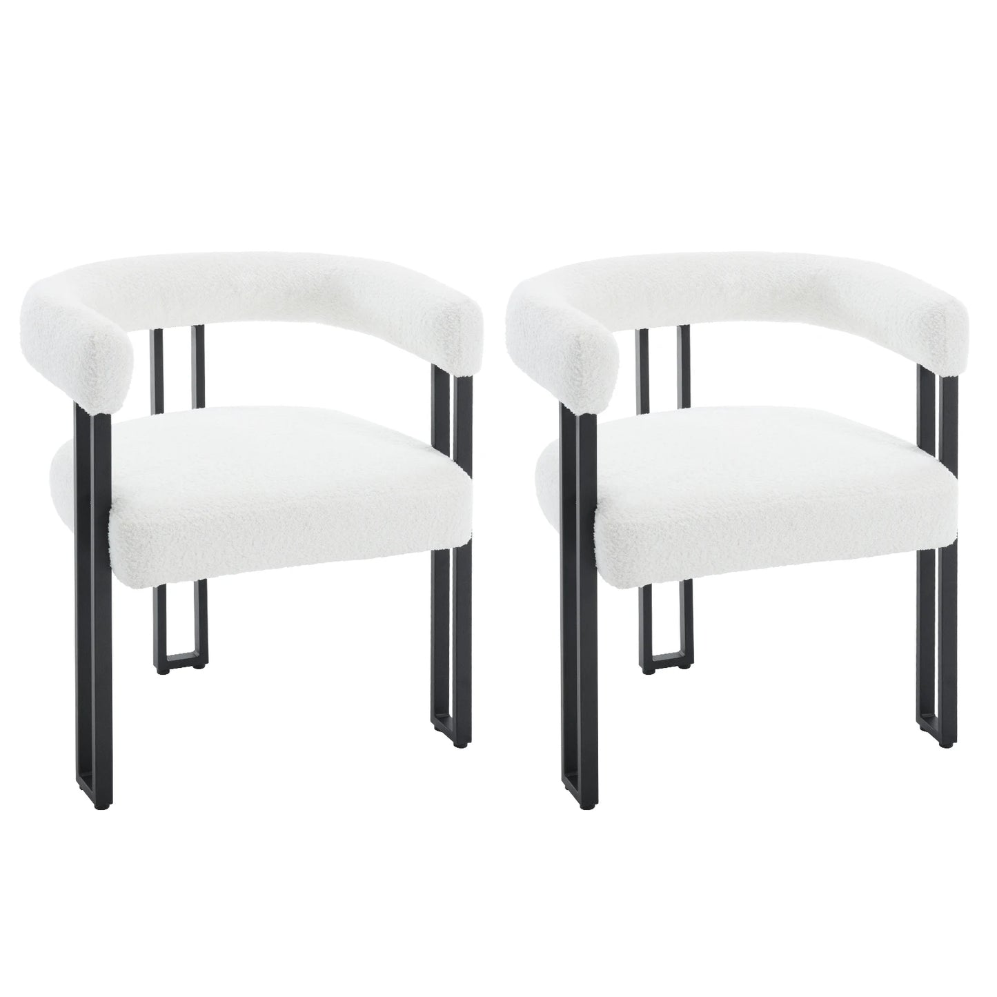 Chaises modernes en bouclette (lot de 2)– Hanae