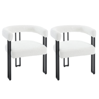 Chaises modernes en bouclette (lot de 2)– Hanae