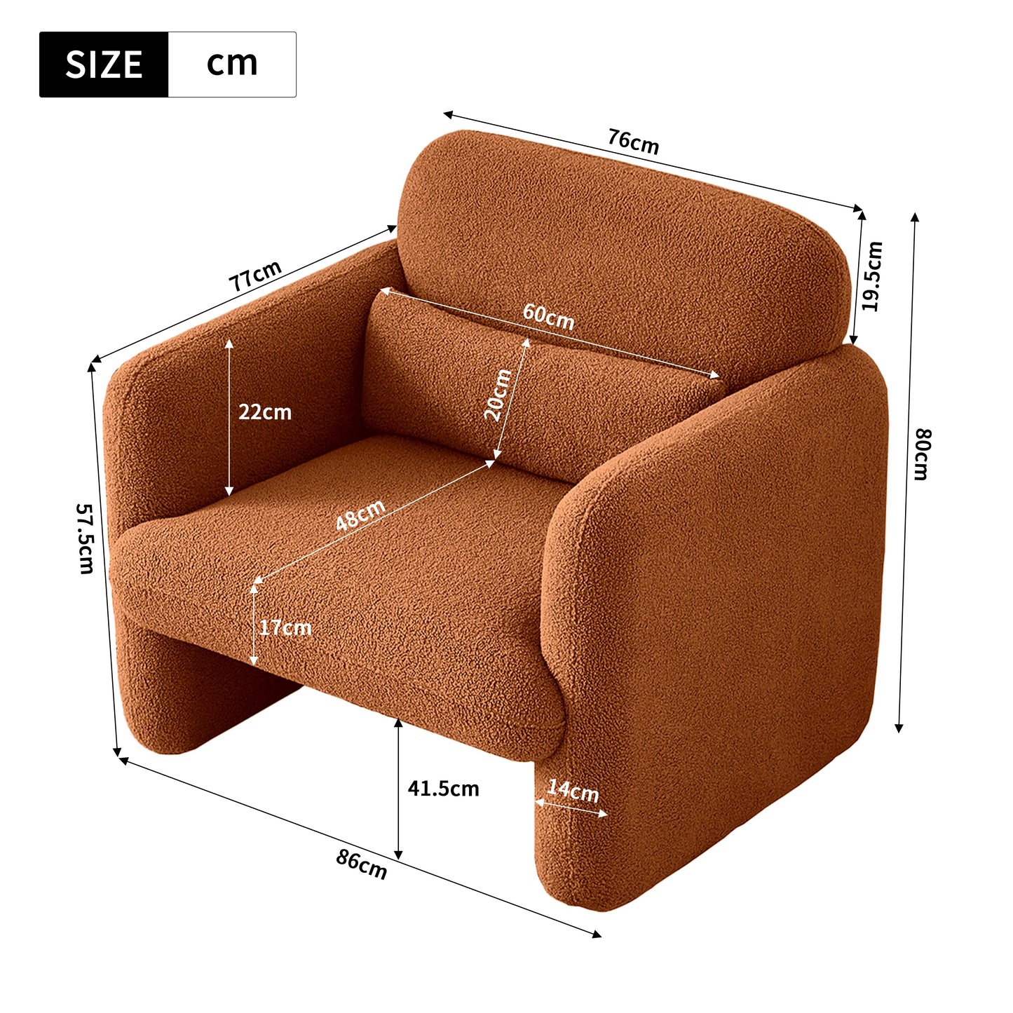 Fauteuil relax en velours doux – Renji