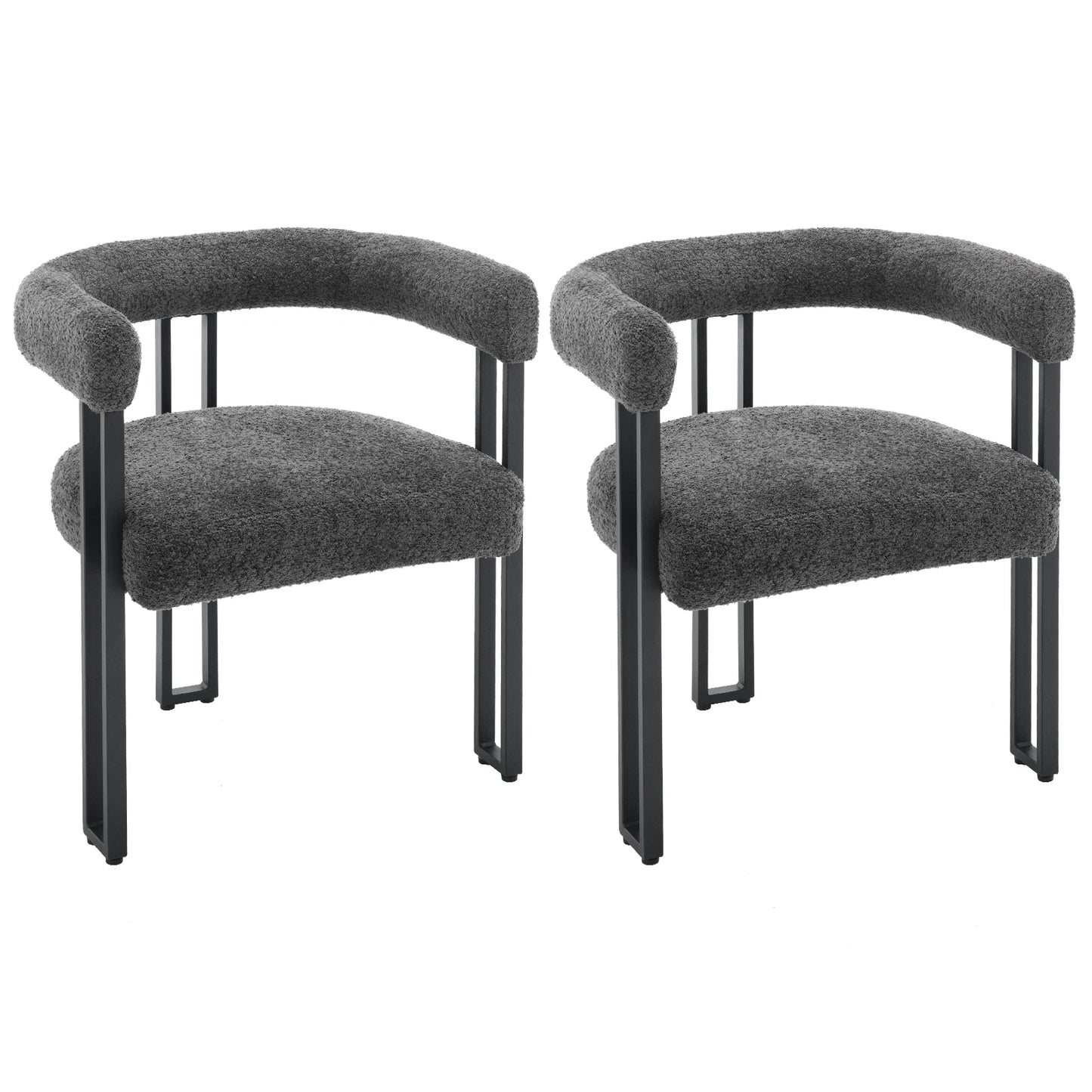 Chaises modernes en bouclette (lot de 2)– Hanae