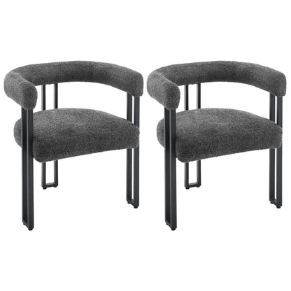 Chaises modernes en bouclette (lot de 2)– Hanae