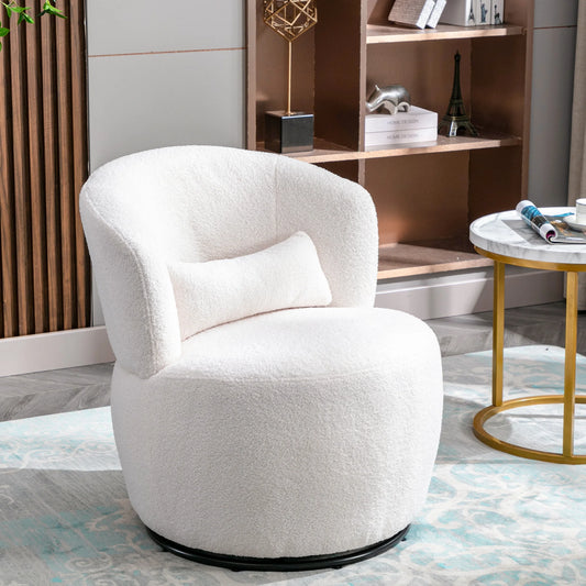 Fauteuil pivotant en tissu bouclette – Kenta