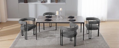 Chaises modernes en bouclette (lot de 2)– Hanae