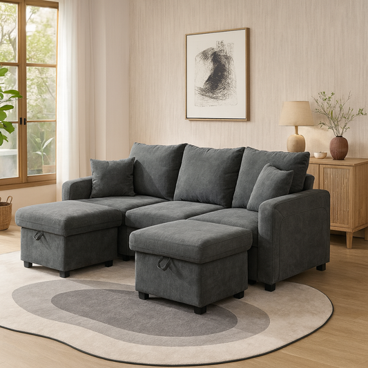 Canapé en U modulable avec rangements – Takumi