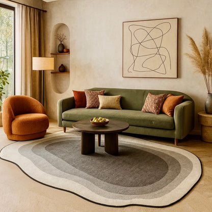 Tapis premium style Wabi-Sabi aux formes organiques – Saki