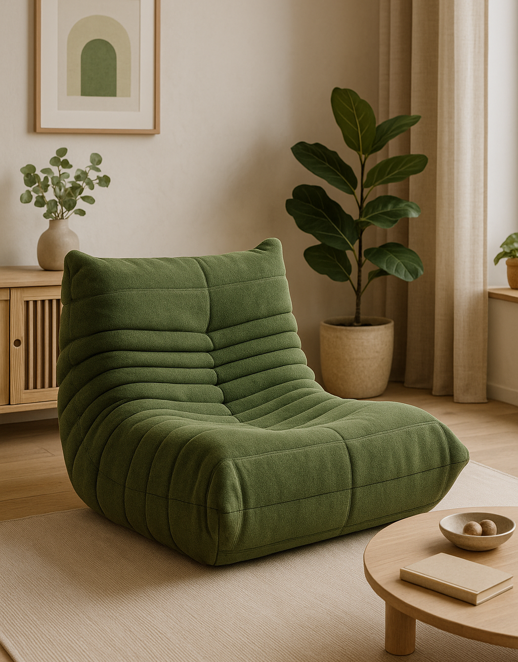 Fauteuil lounge en velours côtelé – Risa