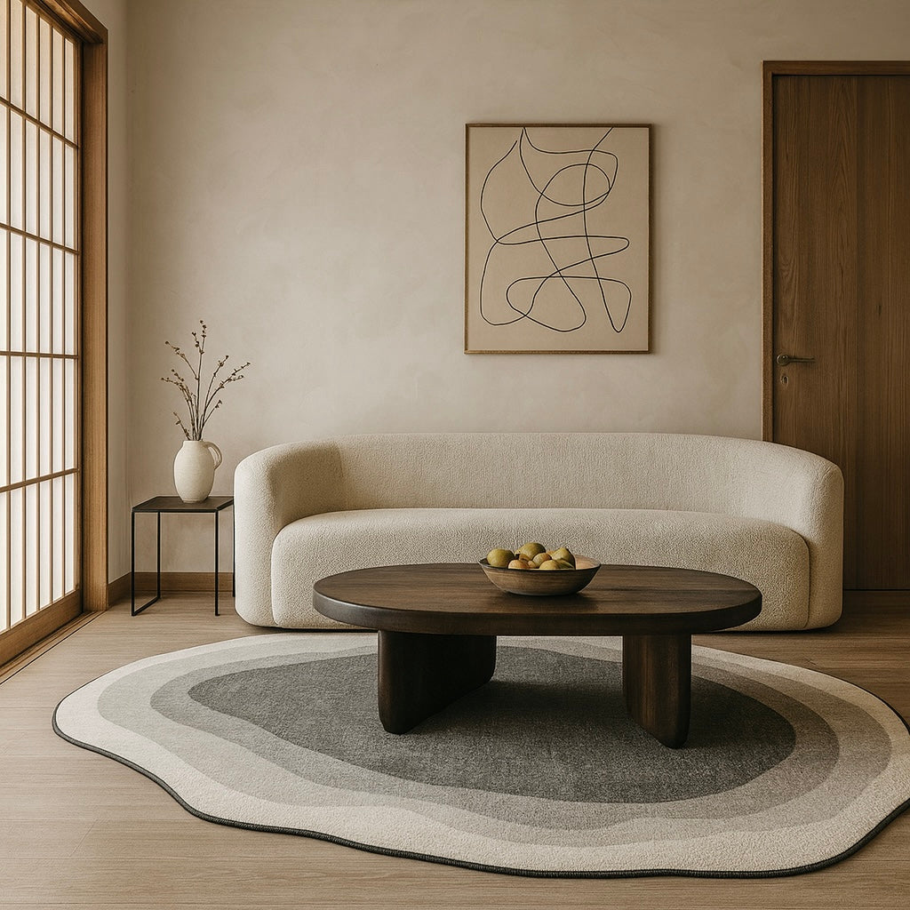 Tapis premium style Wabi-Sabi aux formes organiques – Saki