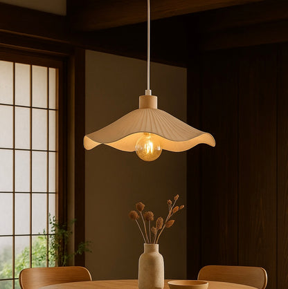 Lámpara colgante Japandi con flores beige - Ori