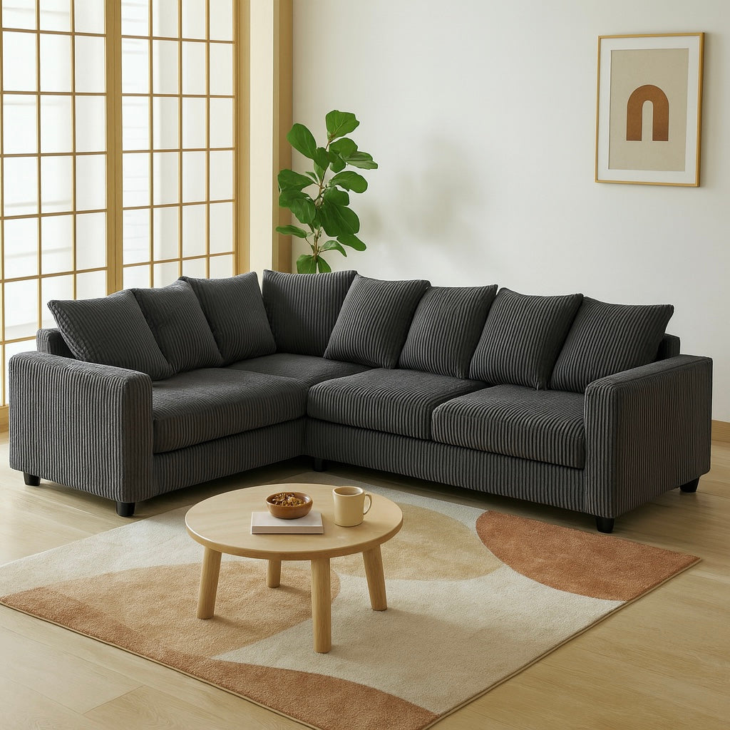 Canapé d’angle en velours côtelé – Daichi
