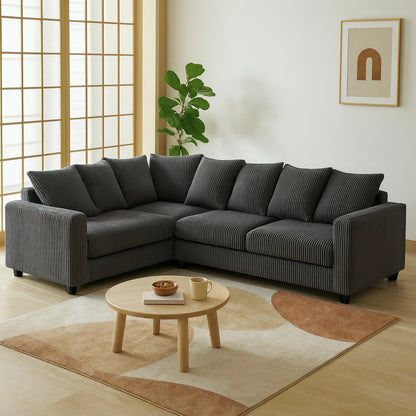 Canapé d’angle en velours côtelé – Daichi