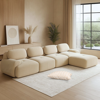 Canapé d’angle 4 places en tissu – Daigo