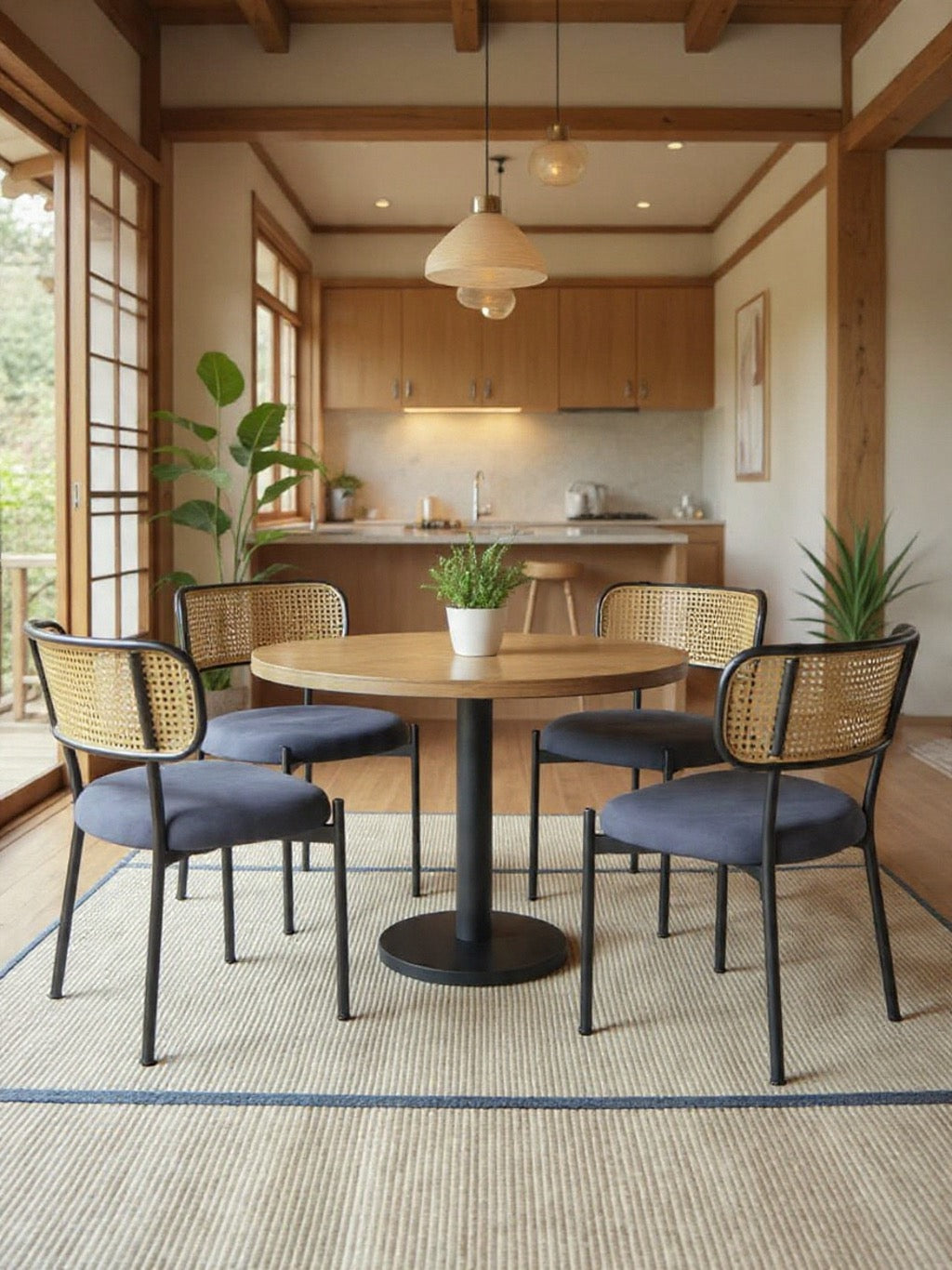 Lot de 2 chaises en velours et métal – Reiko