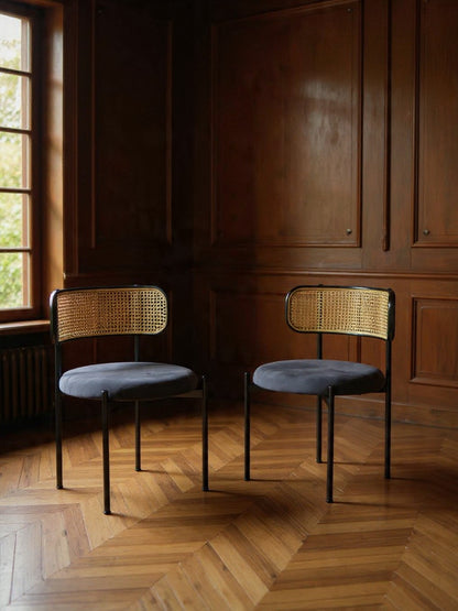 Lot de 2 chaises en velours et métal – Reiko