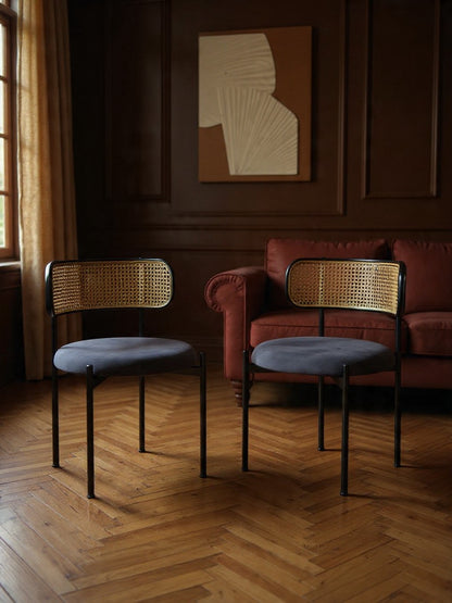 Lot de 2 chaises en velours et métal – Reiko