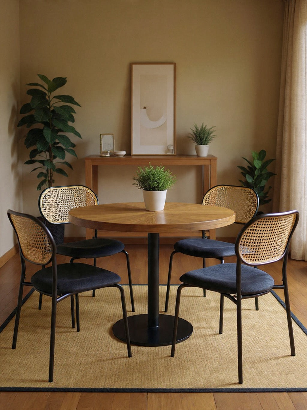 Chaises de salle à manger vintage en rotin – Harun (lot de 2)