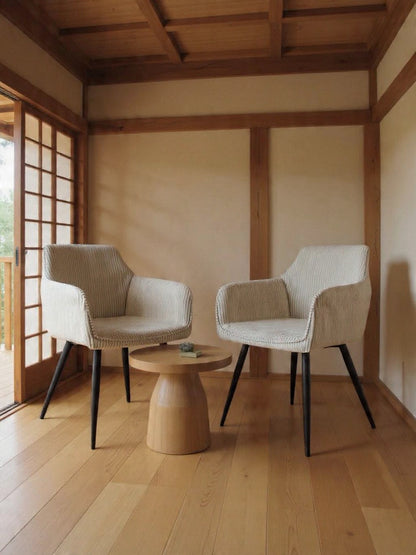 Chaises de Salle à Manger à Accoudoirs en Velours Côtelé - Soma (lot de 2)