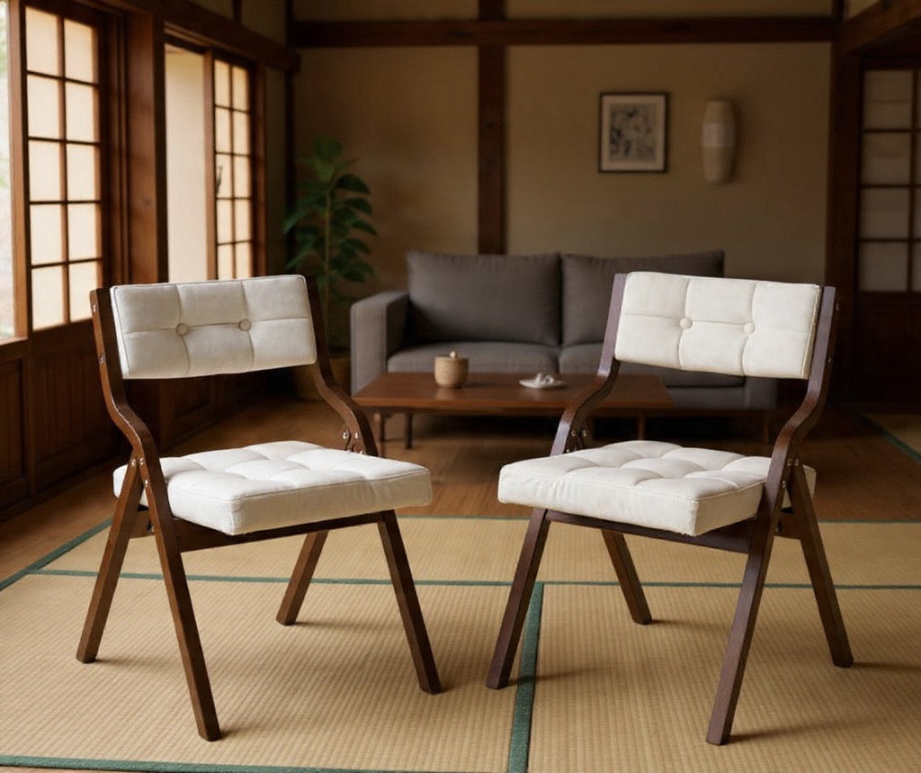 Chaises pliantes avec coussin rembourré (lot de 2) – Naomi