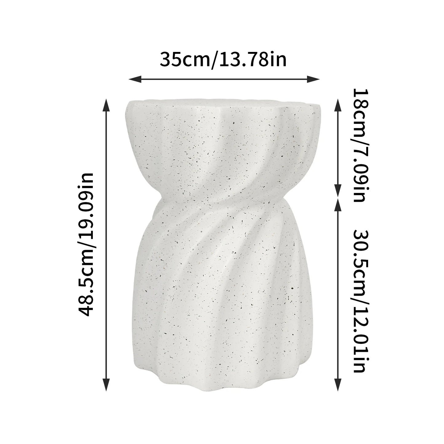 Table d’appoint contemporaine en béton léger - Isamu