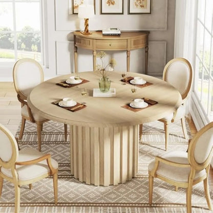 Table à manger ronde pour 4 personnes style farmhouse – Daiki