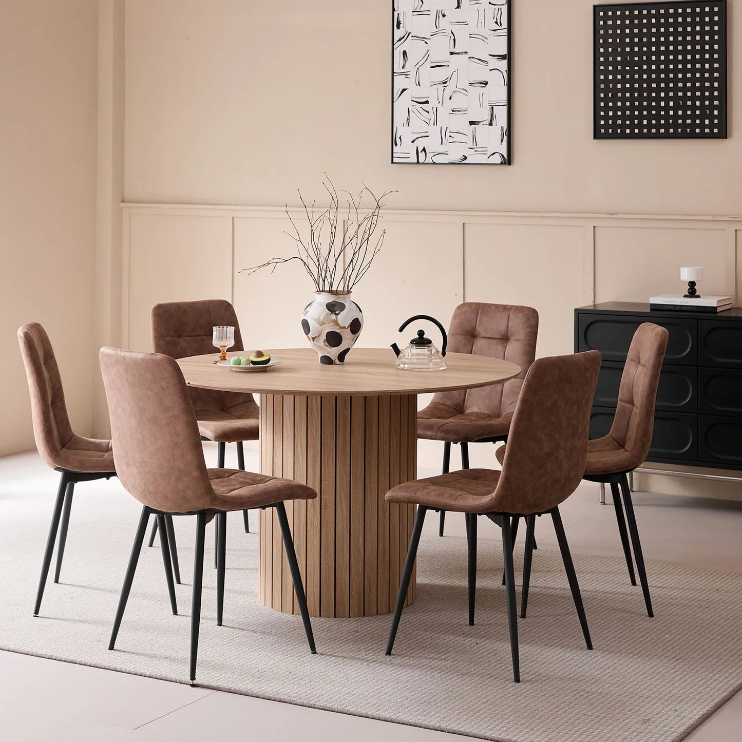 Table à manger ronde en bois - Ritsu